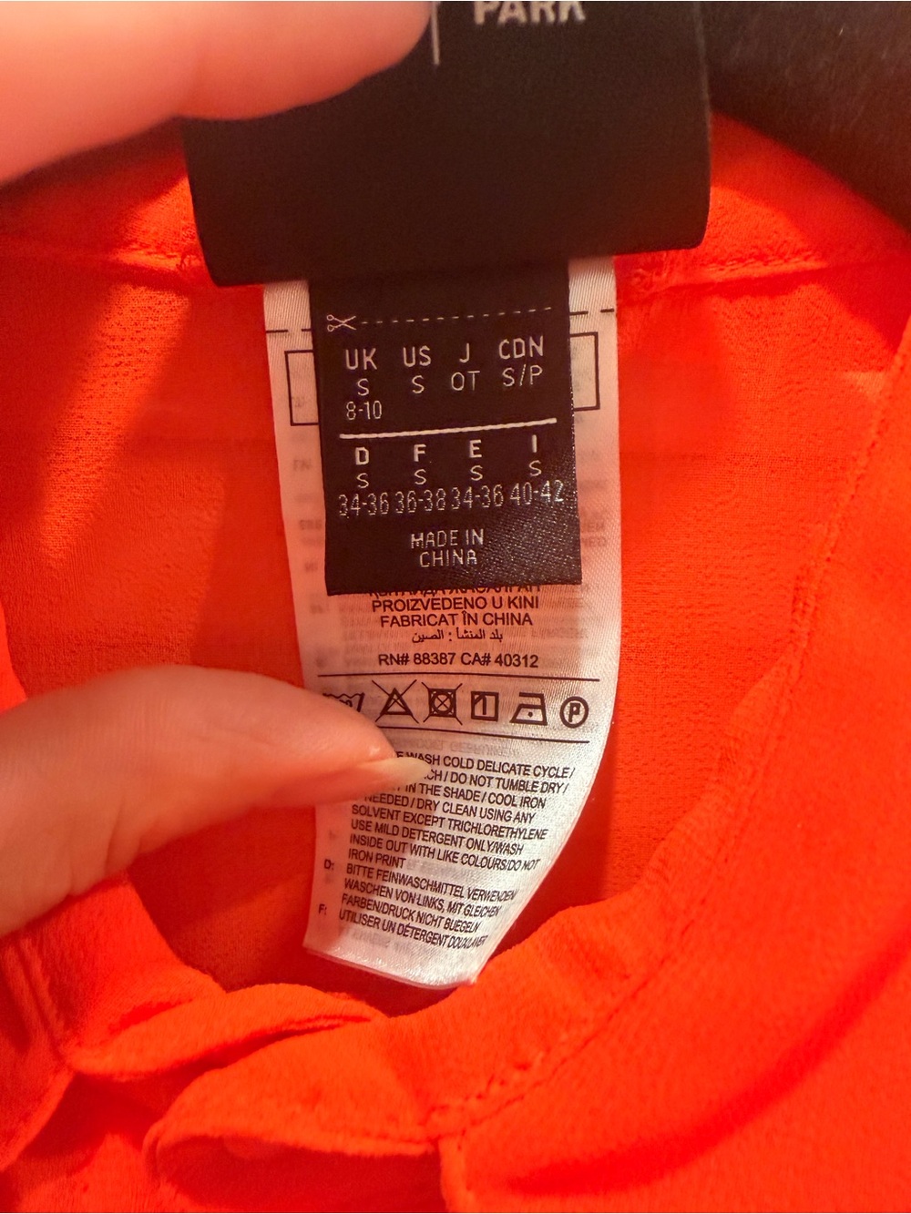 Adidas Ivy Park Neon Orange Button-Up Shirt with White Shoulder Stripes Size S - Picture 4 of 5